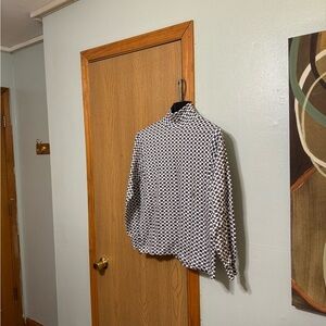 Karen Scott NWT Large Multi-Color w/Geometric Print Long Sleeve Mockneck Top